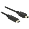 DELOCK 1m USB Type-C 2.0 apa - USB 2.0 mini-B típusú apa fekete kábel (DL83603)