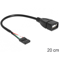 DELOCK 2/3/4 pin USB Kivezetés Fekete 20cm 83291 kábel és adapter