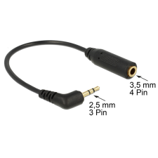 DELOCK 2.5 mm Jack apa - 3.5 mm Jack anya adapter - Fekete kábel és adapter