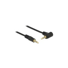 DELOCK 3,5 mm 4 pin jack (M) 90° kábel 2 m (fekete) kábel és adapter