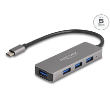 DELOCK 4 Port USB 3.2 Gen 1 Hub with USB Type-C connector – USB Type-A ports on the side hub és switch