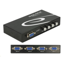 DELOCK 4 portos manuális, kétirányú VGA-kapcsoló (87635) kábel és adapter