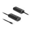 DELOCK 4 portos USB 10 Gbps hub USB Type-C , 60 cm hosszú kábellel és az egyes portokhoz tartozó kapcsolóval (64233) (64233)