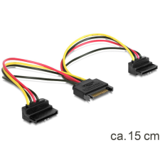 DELOCK 60128 SATA 15pin > 2x SATA HDD - forgatott tápkábel kábel és adapter