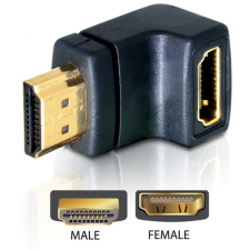 DELOCK 65071 HDMI apa > HDMI anya 90° lefelé hajlított adapter kábel és adapter