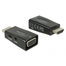 DELOCK 65901 HDMI-A dugó > VGA hüvely adapter audióval (65901) kábel és adapter