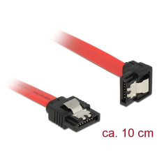 DELOCK 6 Gb/s SATA-kábel 10cm &amp;gt; lefelé nézo SATA-csatlakozóhoz kábel és adapter