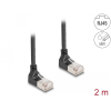 DELOCK 80282 S/FTP Cat6a RJ45 90° Patch kábel 2m - Fekete (80282)