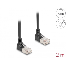 DELOCK 80282 S/FTP Cat6a RJ45 90° Patch kábel 2m - Fekete (80282) kábel és adapter