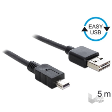 DELOCK 83365 EASY-USB 2.0 -A apa &gt; USB 2.0 mini apa 5 m kábel kábel és adapter