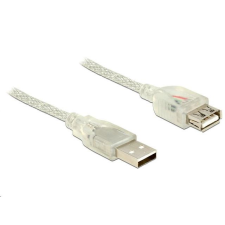 DELOCK 83880 USB 2.0 Type-A male > USB 2.0 Type-A female 0.5m áttetsző (83880) kábel és adapter