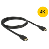 DELOCK 84751 HDMI M - HDMI M Adapterkábel (4k Ethernet) 0.5m Fekete