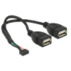 DELOCK 84933 USB kábel 0,2 M USB 2.0 2 x USB A Fekete