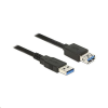 DELOCK 85053 USB 3.0 Type-A apa > USB 3.0 Type-A anya hosszabbító kábel, 0.5m, fekete (85053)
