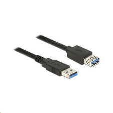 DELOCK 85054 USB 3.0 Type-A apa &gt; USB 3.0 Type-A anya hosszabbító kábel, 1m, fekete kábel és adapter