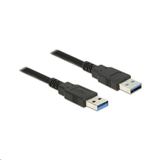 DELOCK 85059 USB 3.0 Type-A apa &gt; USB 3.0 Type-A apa kábel, 0.5m, fekete kábel és adapter