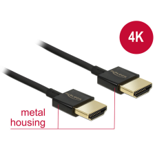 DELOCK - 85117 - HDMI-kábel Ethernettel - HDMI-A-csatlakozódugó > HDMI-A-csatlakozódugó, 3D, 4K,0,25 m, vékony kábel és adapter