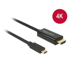 DELOCK 85258 USB Type-C &gt; HDMI (30 Hz) kábel 1 m, fekete kábel és adapter