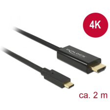 DELOCK 85259 USB Type-C HDMI (30 Hz) kábel 2 m, fekete kábel és adapter