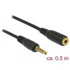 DELOCK 85700 audio kábel 0,5 M 3.5mm Fekete
