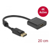  Delock Adapter DisplayPort 1.2-dugós csatlakozó-HDMI-csatlakozóhüvely 4K aktív fekete