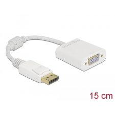 DELOCK Adapter DisplayPort 1.2-dugós csatlakozó-VGA-csatlakozóhüvely passzív fehér kábel és adapter
