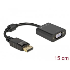 DELOCK Adapter DisplayPort 1.2-dugós csatlakozó-VGA-csatlakozóhüvely passzív fekete (61006) audió/videó kellék, kábel és adapter