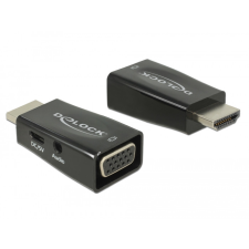DELOCK Adapter HDMI-A dugó > VGA hüvely audióval kábel és adapter