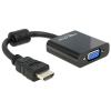  Delock Adapter HDMI-A-dugós csatlakozó > VGA-csatlakozóhüvely fekete
