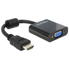 Delock Adapter HDMI-A-dugós csatlakozó > VGA-csatlakozóhüvely fekete kábel és adapter