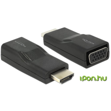 DELOCK Adapter HDMI-dugós csatlakozó > VGA-csatlakozóhüvely fekete kábel és adapter