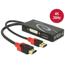 DELOCK Adapter HDMI male &gt; DVI / VGA / DisplayPort female 4K Black kábel és adapter
