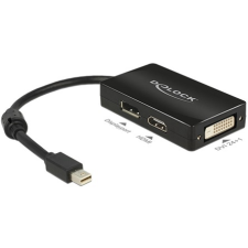 DELOCK Adapter mini Displayport 1.1-dugós csatlakozó &gt; Displayport / HDMI / DVI passzív fekete kábel és adapter