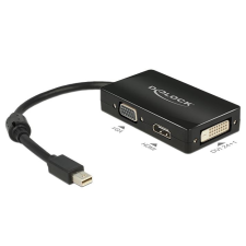 DELOCK Adapter mini Displayport 1.1 male &gt; VGA / HDMI / DVI female Passive Black kábel és adapter