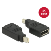 DELOCK Adapter, mini Displayport 1.2-es csatlakozódugó > Displayport-csatlakozóhüvely, 4K, 90 fokban