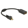 DELOCK Adapter mini Displayport 1.2 male with screw > Displayport female 4K Black (62638)