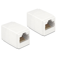 DELOCK Adapter, RJ45-aljzat &gt; RJ45-aljzat, Cat.6 UTP kompakt fehér egyéb hálózati eszköz