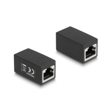  Delock Adapter RJ45 anya - RJ45 anya Cat.6, fekete egyéb hálózati eszköz