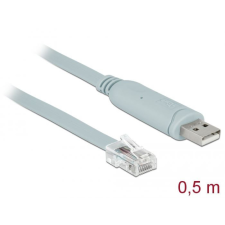 DELOCK Adapter USB 2.0 A-típusú apa &gt; 1 x soros RS-232 RJ45 apa 0,5m szürke (63920) kábel és adapter