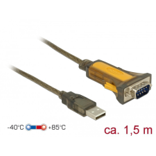 DELOCK Adapter USB 2.0 A-típusú dugó &gt; 1 x kiterjesztett hőmérséklet tartományú soros RS-232 DB9 csa kábel és adapter