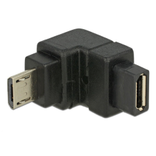 Delock Adapter USB 2.0 Micro-B apa &gt; USB 2.0 Micro-B anya elforgatott végű, fekete kábel és adapter