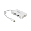 DELOCK Adapter USB-C > VGA/HDMI/DVI St/Bu weiß (63924)
