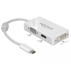 DELOCK Adapter USB Type-C-dugós csatlakozó > VGA / HDMI / DVI-csatlakozóhüvely fehér