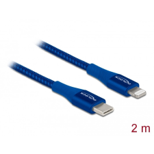 DELOCK Adat- és töltőkábel USB Type-C - Lightning iPhone , iPad és iPod készülékhez kék 2 m MFi kábel és adapter