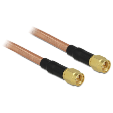 DELOCK antannakábel 2db SMA dugó csatlakozóval, alacsony veszteségű, RG-142, 400mm egyéb hálózati eszköz