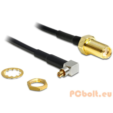 DELOCK Antenna Cable SMA Jack Bulkhead &gt; MC-Card Plug 90° 200mm kábel és adapter