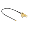  Delock Antenna kábel SMA 90 PCB anya válaszfali csatlakozóval apa I-PEX Inc., MHF I-dugó 1.13 25 cm menethossz 15 mm