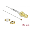 DELOCK Antenna kábel SMA anya válaszfali csatlakozóval apa MHF II-dugó 0.81 20 cm menethossz 10 mm