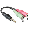 DELOCK Átalakító 3.5mm 4pin Stereo male to 2x 3.5mm 3pin Stereo female (DL65344)