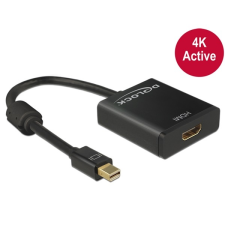 DELOCK Átalakító mini Displayport 1.2 male to HDMI female 4K aktív, fekete kábel és adapter